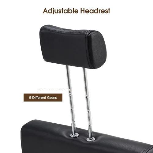 Vista 3 de BarberPub Clásico Recline Silla de peluquero hidráulica Salón Spa Silla de peluquería Equipo de belleza de peluquería 3018 (negro)
