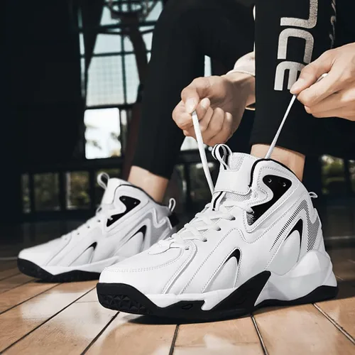 Vista 2 de MODGE Zapatos de baloncesto para hombre, ultraligeros de alta calidad, antideslizantes, transpirables, zapatos deportivos para hombre, zapatos
