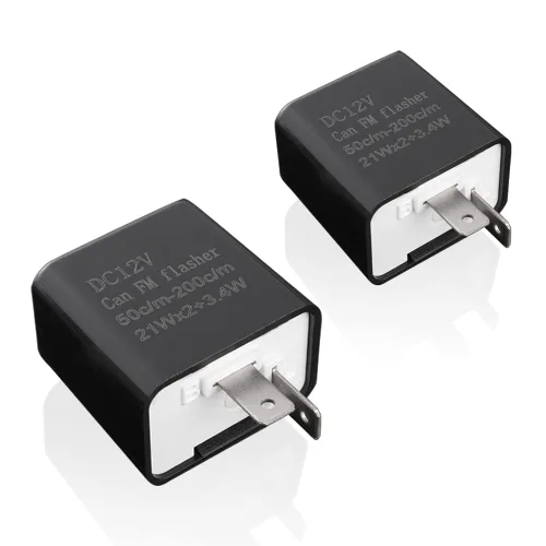 Vista 2 de Relé electrónico intermitente LED de velocidad ajustable de 12 V de 2 pines para señal de giro de motocicleta, reemplazo directo, relé universal