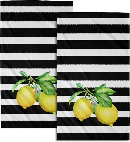 Vista 34 de Giwawa Toallas de mano en blanco y negro – Juego de 2 toallas de baño decorativas para baño, cocina, gimnasio, 14 x 28 pulgadas