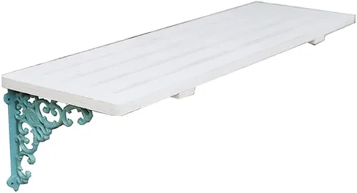 Vista 8 de Estantes flotantes de madera montados en la pared con soportes de metal, estante de granja, estantería de almacenamiento decorativa para interiores