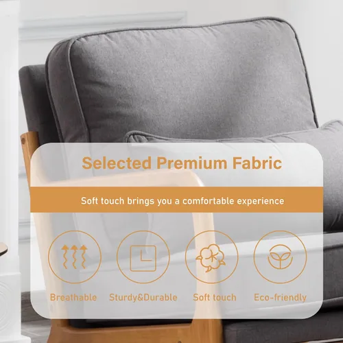 Vista 8 de Silla decorativa para sala de estar, sillón tapizado moderno de mediados de siglo con almohada, sillón de lectura, cómoda silla decorativa para Gris