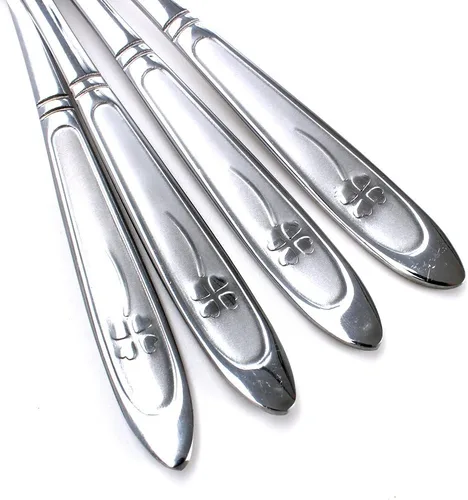Vista 2 de Cucharas de pomelo, acero inoxidable, 6-2/5 pulgadas, juego de 4 (trébol)