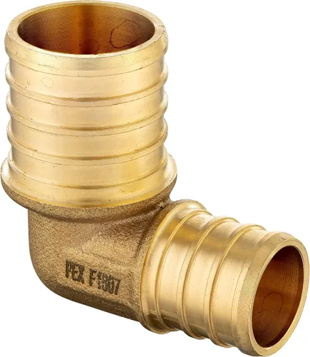 Vista 7 de Paquete de 10 codos reductores de crimpado GUOFIS PEX, 3/4" x 1/2" LF latón PEX montaje codo de 90 grados para tubería Pex (PEX1807064-10)