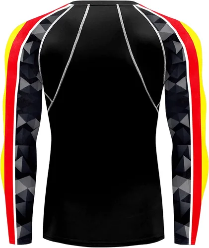 Vista 3 de color cosplayer Camiseta de compresión de manga larga para hombre, protección solar UPF 50+