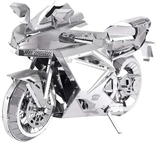 Vista 10 de Piececool Rompecabezas de metal 3D, kits de modelo de coche de fórmula plateada, kits de autos de modelo de metal 3D para construir para adultos