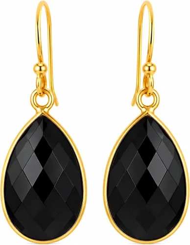 Vista 31 de Aretes de ágata musgo verde de 0.472 x 0.709 in con forma de pera de plata de ley 925, aretes de piedras preciosas hechos a mano, juego de bisel