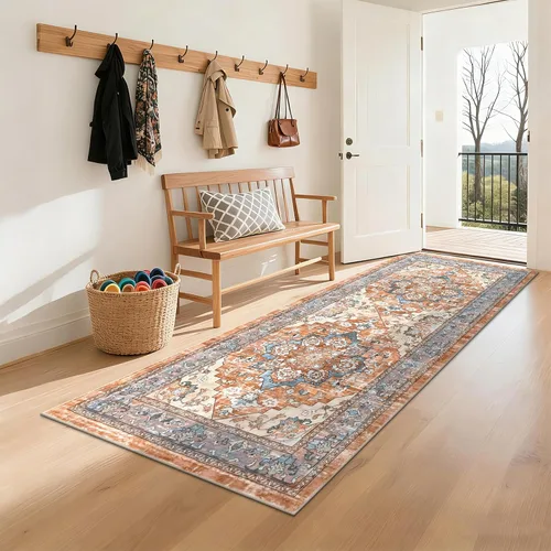 Vista 26 de Bsmathom Alfombra de Pasillo para Pasillos Antideslizante Lavable Boho 2x6 Alfombras de Pasillo Pelo Bajo Alfombras Vintage para Entrada, Cocina