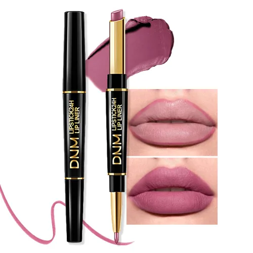 Vista 38 de evpct Juego de 1 lápiz labial y delineador de labios rojo rubí para mujer, kit mate con delineador de labios, manchas de labios duraderas