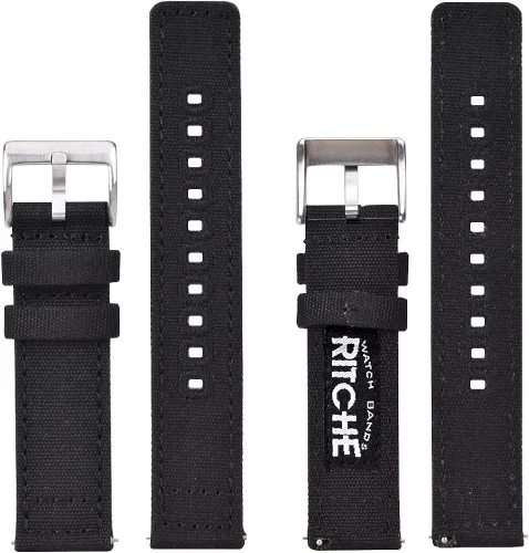 Vista 5 de Ritche Canvas Quick Release Watch Band 18mm 20mm 22mm Replacement Watch Straps for Men Women