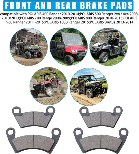 Vista 5 de JINGKE Pastillas de Freno Delantero y Trasero para Polaris Ranger 700/800/900 y RZR 900/800