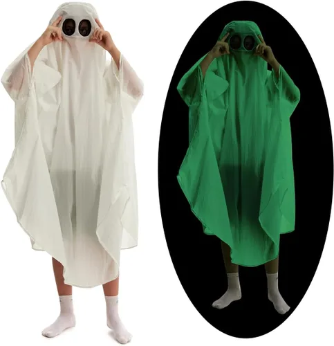 Vista 4 de HSCTEK Disfraz de fantasma que brilla en la oscuridad Verde