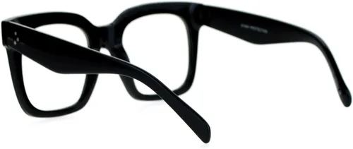 Vista 3 de Lentes transparentes de gran tamaño Gafas de montura cuadrada gruesa Gafas de moda
