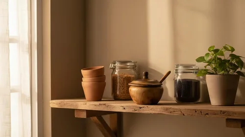 Vista 5 de Azucarero decorativo de madera rústica y cuchara con tapa de boca ancha para dulces y especias para condimentos, frutos secos, recipiente