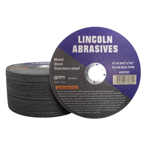 Vista 12 de Paquete de 25 ruedas de corte de 4.5" Lincoln Abrasives .040" Metal y acero inoxidable