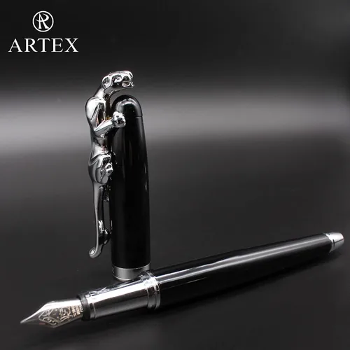 Vista 2 de ARTEX Elegante pluma estilográfica: lujosa, elegante, Alemania F punta fina, regalo para hombres y mujeres, profesional, ejecutivo, metal, caja