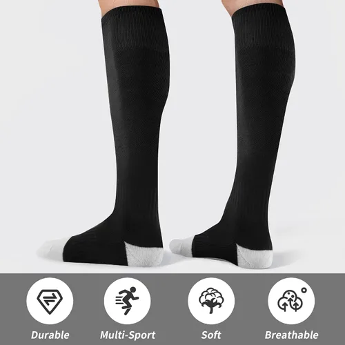 Vista 2 de GRAPMKTG 3 pares de calcetines de fútbol de fútbol para jóvenes, calcetines de béisbol y sóftbol para mujeres y hombres y niñas