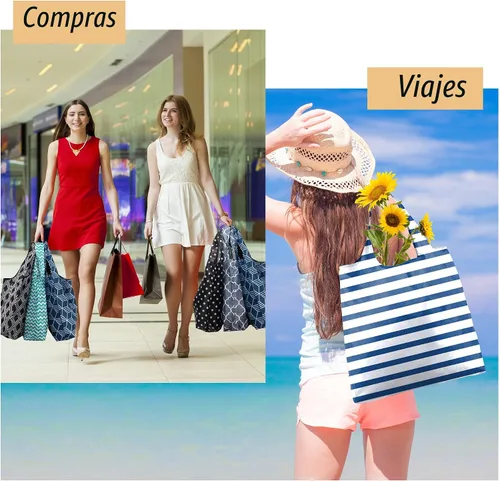 Vista 7 de Bolsas de la compra de animales reutilizables plegables bolsas de comestibles