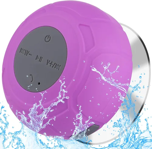 Vista 7 de Altavoz de ducha Bluetooth impermeable portátil inalámbrico resistente al agua altavoz ventosa, micrófono integrado regalos para niños altavoz