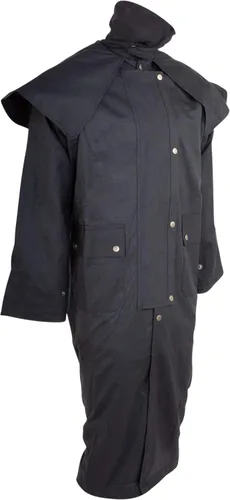 Vista 7 de Chaqueta negra de The OILSKIN DROVER DUSTER WESTERN AUSTRALIAN EXTERIOR RESISTENTE RESISTENTE CALIENTE