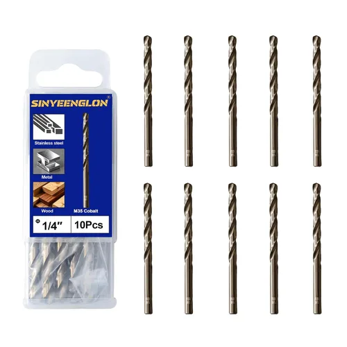 Vista 19 de 1inch Drill Bit for Metal and Hardened Steel, M35 Cobalt 1/2 Inch Reduced Shank Industrial Grade Heavy Duty Drill Bit, with Index Storage Case