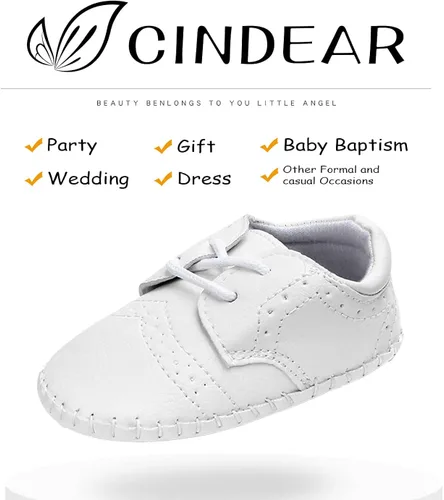 Vista 2 de CINDEAR Mocasines para bebés y niñas, bonitos zapatos de cuna para recién nacidos, tenis de poliuretano prewalkerpoliuretano, perfectos
