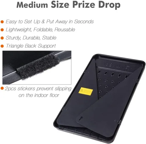 Vista 5 de WinSpin tablero de premios plegable de 30" con soporte en forma de disco, juego de caída de discos personalizable de 6 ranuras con 10 discos