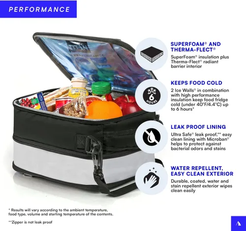 Vista 3 de Titan High Performance Fridge Cold Lonchera Aislada Expandible - Negro/Plateado