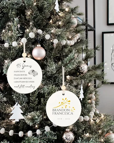 Vista 3 de Nombres personalizados, regalos de aniversario de zafiro de 45 años para marido y esposa, regalos de aniversario de boda 45 para pareja o padres
