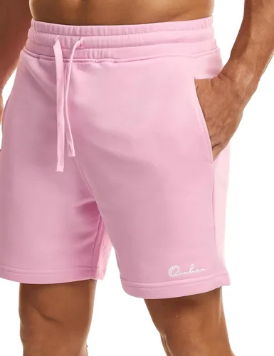 Vista 5 de Ouber Pantalones cortos deportivos de algodón para hombre, pantalones cortos de entrenamiento para gimnasio, deportivos y casuales