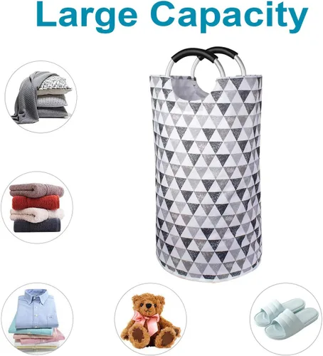 Vista 8 de [Usado] Dalykate Cesta de Ropa Extragrande 115L Cesta de Ropa Plegable de Tela Oxford Cesto de Ropa Plegable Bolsa de Ropa Plegable con Asas