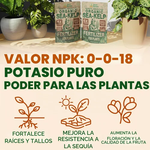 Vista 7 de Fertilizante orgánico de algas marinas para plantas, 2oz hace 50 galones