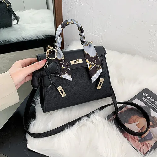 Vista 6 de Bolsos cruzados de cuero de lujo con asa superior para mujer, diseño de moda