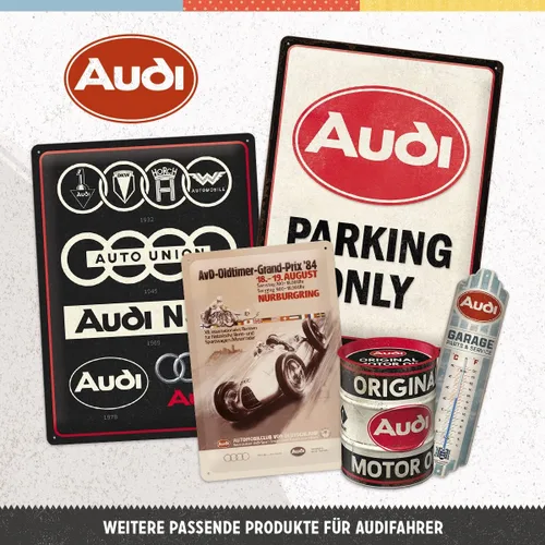 Vista 4 de Nostalgic-Art Cartel de hojalata retro para Audi Garage (5.9 x 7.9 in), diseño vintage