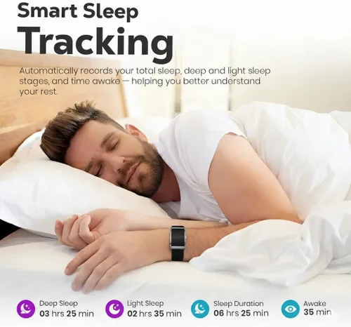 Vista 3 de Pulsera inteligente para hombres y mujeres, monitor de frecuencia cardíaca y sueño 24/7, contador de pasos, 120 modos deportivos, impermeable