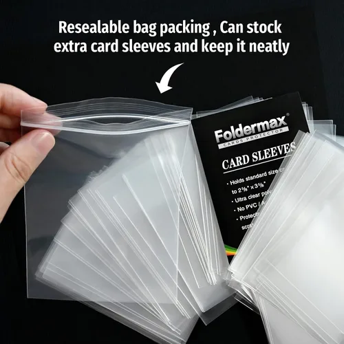 Vista 5 de 1000 fundas transparentes para tarjetas de centavo, fundas protectoras de tarjetas para tarjetas de béisbol, tarjetas de juego y tarjetas