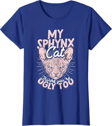 Vista 38 de My Sphynx Cat Thinks You're Ugly Too Pet Hairless Cat Sphynx T-Shirt Asphalt Grey