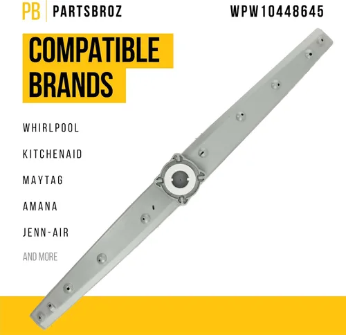 Vista 2 de PartsBroz Brazo de pulverización medio WPW10448645 W10448645 - Compatible con lavavajillas Whirlpool KitchenAid Jenn-Air Amana - Sustituye a