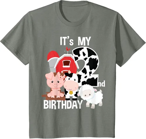 Vista 107 de Camiseta para fiesta de 2 años con texto en inglés "It's My 2nd Birthday", Negro