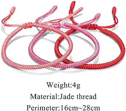 Vista 6 de COLORFUL BLING Pulseras tejidas budistas tibetanas hechas a mano para hombre y mujer, pulseras de cuerda roja de la suerte para joyería de protección