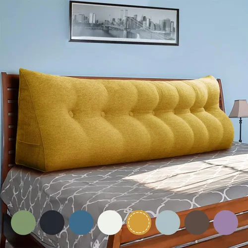 Vista 22 de Almohada pequeña de cuña para cabecero, almohada de lectura para sentarse en la cama, respaldo de adulto, almohada triangular de refuerzo para sofá