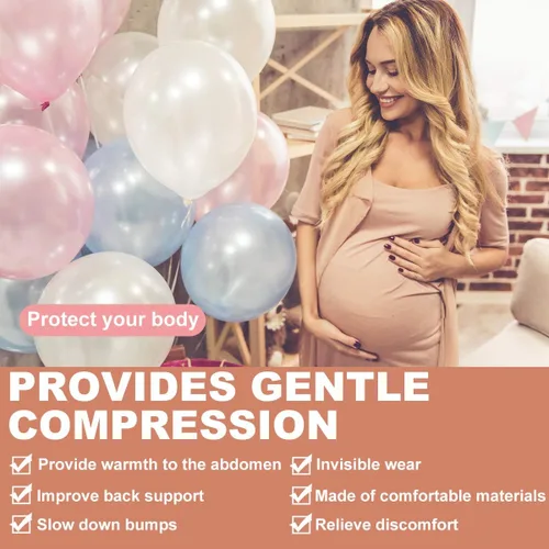 Vista 9 de SIYWINA Cinturón de maternidad Cinturón de apoyo para embarazo, banda de apoyo abdominal, correa de apoyo abdominal para el vientre y la espalda