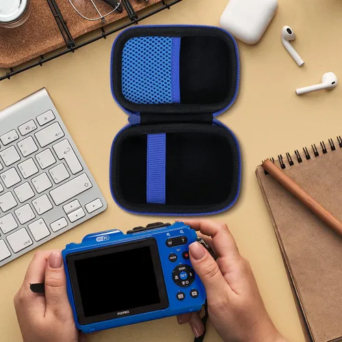 Vista 7 de Estuche resistente impermeable para cámara digital Kodak PIXPRO WPZ2, azul, protección para cámara de video impermeable
