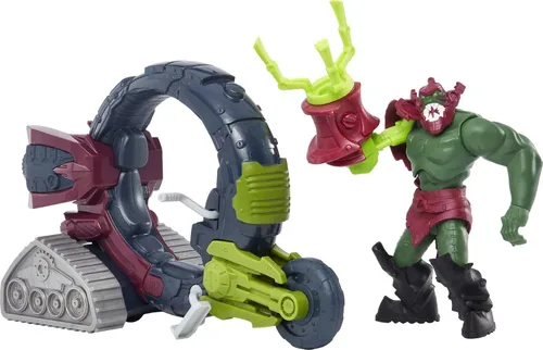 Vista 2 de He-Man and The Masters of the Universe Trap Jaw & Vehicle Set, vehículo con figura de acción de 5.5 pulgadas y accesorio inspirado en la serie