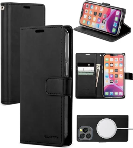 Vista 36 de GOOSPERY Funda Blue Moon para Galaxy S21 de 6.2 pulgadas (2021), soporte de piel sintética premium con soporte para tarjetas (negro)