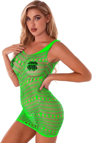 Vista 3 de Vestido de malla para mujer, lencería de malla para mujer, lencería de babydoll