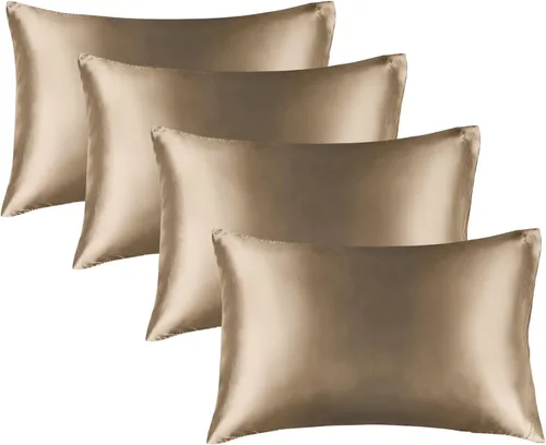 Vista 78 de BEDELITE Funda de almohada de satén para cabello y piel, súper suave y refrescante similar a las fundas de almohada de seda, paquete de 2 con cierre
