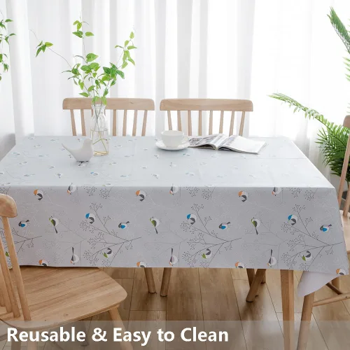 Vista 6 de TruDelve Mantel de Vinilo Resistente Mantel de Mesa de Plástico para Mesas Cuadradas Impermeable Hule Manteles para Mesa Cubierta de Mesa