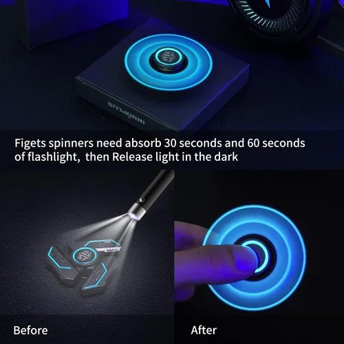 Vista 3 de Fidget Spinners, Juguete Fidget Spinners, Juguete para Aliviar el Estrés, Ansiedad y TDAH, Regalos Spinner para Adultos y Niños, Juguete de Metal
