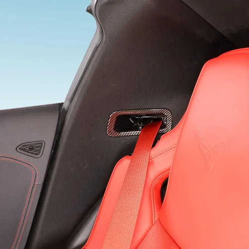 Vista 4 de TOYCIDFG Marco de guía para cinturón de seguridad para asiento de automóvil, compatible con Chevrolet Corvette C8 2020-2025, accesorios